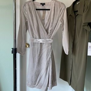 Silver velvet wrap dress